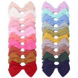 3.3Inch Candy Color Bow With Hair Clip For Girl Hair pin New Handmade Bowknot With Clips Headwear Kids Hair Accessories