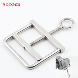 BEEGER Stainless Steel Locking Ball Crusher Cock & Testicle Crushing CBT Device for Men