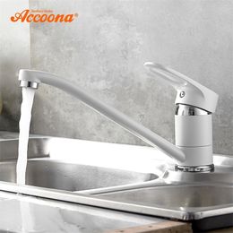 Accoona Spray Paint Kitchen Faucet Long Pipe 360 Degree Rotation with Water Purification Kitchen Features Single Handle A4130 T200424