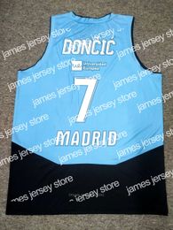 New Custom Luka Doncic #7 Spain Basketball Jersey Euroleague Top Print Jerseys Any Name Number Size 2XS-3XL Blue