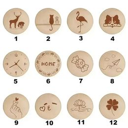 Blank DIY Wooden Round Shape Beer Bottle Opener Coaster Fridge Magnet Decoration Magnetic Refrigerator Magnets 12 Styles B0527A13