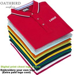 Embroidery polo shirt with custom own High quality uniform Polo collar shirt work clothes 220608