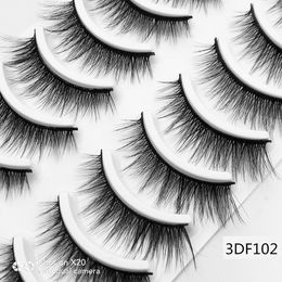 Fluffy Eyelashes Box of 10 Pairs 3D False Eyelashes Natural Curling Multi-Layer Factory Supply