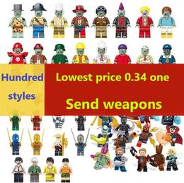 Minifig Toy Small Particle Building Block Toys Phantom Ninja Doll Chicken Eating Police Style Couple Wedding Gifts