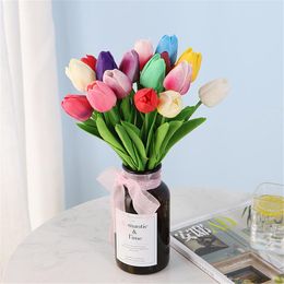 Decorative Flowers & Wreaths 10pcs Tulip Artificial Flower Real Touch Bouquet Fake For Wedding High Quality Handmade Home DecorationDecorati