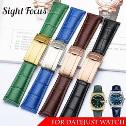 20mm Calf Watch Band Strap Belt For Datejust Day Date Genuine Cowhide Leather Wrist Bracelet Men Woman Folding Clasp Hele22