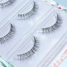 3pair Mink Clear EyeLashes Crisscross Transparent Band False Eyelashes Handmade Dramatic Lashes Upper Lash 220623