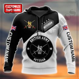 PLstar Cosmos 3DPrinted est British Army Custom Name Unique Hrajuku Streetwear Unisex Casual Hoodies Zip Sweatshirt Style 1 220714gx