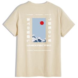 BGJS Fshion Men's Cotton TShirt Short Sleeve Male Black Causal ONeck Summer Smile Streetwear Japan Style Sun Waves T Shirts 220521