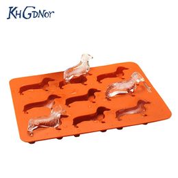 KHGDNOR Creative Silicone Dachshund Puppy Shaped Ice Cube Chocolate Cookie Mold DIY Home Tray Kitchen Tools 220617
