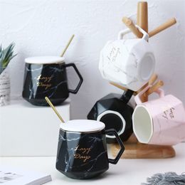 Nordic ins marble ceramic cup irregular simple coffee cup student Mug business office Cup T200506