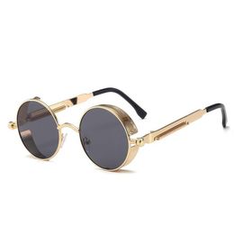 -Óculos de sol Retro Steampunk Protection UV Metal Metal Mulheres Menina Primavera Tons do Templo Sol Óculos Vintage Eyewear Sunnies