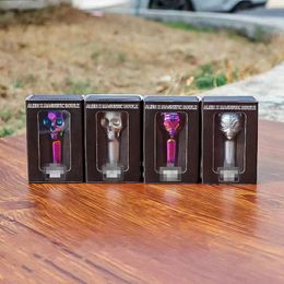 Cool Alien Smoking Colorful Metal Herb Tobacco Oil Rigs Wig Wag Portable 14MM 19MM Male Interface Joint Filter Magnet Waterpipe Hookah Bong Bowl DHL Free