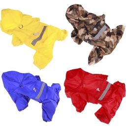 Pet Dog Rain Coat Clothes Puppy Casual Raincoat Waterproof Jacket Costumes XSXXL 4 Color Supplies Drop #15 Y200917
