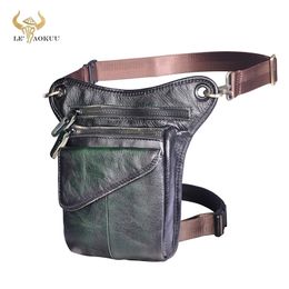 Quality Real Leather Men Multifunction Design Casual Sling Shoulder Bag Fashion Travel Fanny Waist Belt Pack Drop Leg Bag 2113 201118