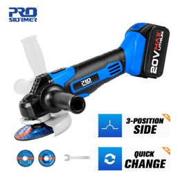 battery grinder machine Canada - Cordless Angle Grinder 20V Lithium-Ion 4000mAh Battery Machine Cutting Electric Angle Grinder Grinding Power Tool By PROSTORMER T200602