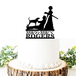 Custom Name Silhouettes Cake Birthday Topper Bride And Groom Hunting Motif 220618
