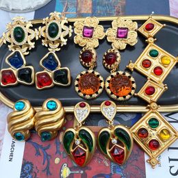 Clip-on & Screw Back Retro Styles Vintage Jewelry For Women Antient Earrings Clip Statement AccessoriesClip-on