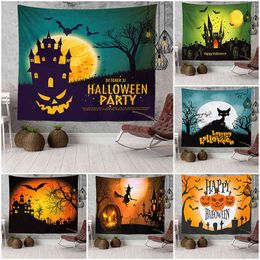New Halloween Tapestry Horror Ghost Pumpkin Wall Carpet Festive Party Background Cloth Home Decor Decoration J220804