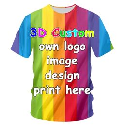 Brand Customized Kids T Shirts Summer Tops Children Boy Girl Personalized Custom Picture Adult Print 3D Shorts Baby Casual Tees 220708