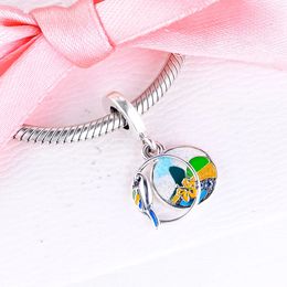 S925 Sterling Silver Beads Brazil Beach Parrot Dangle Charms fit Original Pandora Charm Bead Bracelets DIY Pendant For Jewellery Making 798919C01