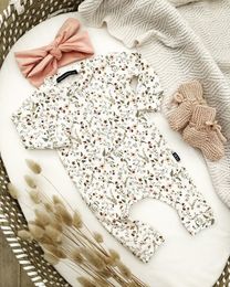 0-18M born Kid baby Girls Clothes Autumn Print Romper Cute Sweet Cotton Jumpsuit Long Sleeve Winter Fall Baby Outfit 220525