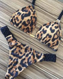 Sexy Leopard Bikinis Micro Bikini Set Push Up Thong Biquini High Cut Swimwear Women Mini Swimsuit Female Bathing Suit 220611