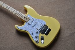 Guitar left hand 22 products maple fingerboard silver accessories yellow high-quality electric guitar free delivery