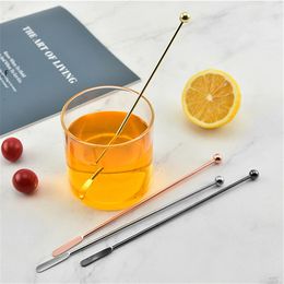 Bar Tools Stainless Steel Coffee Beverage Stirrers Stir Cocktail Drink Swizzle Stick with Small Rectangular Paddles BBB15499