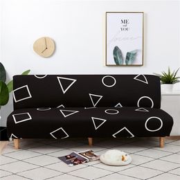 Spandex Sofa Bed Cover Without Armrest Folding Elastic Couch Slipcovers for Living Room Modern Home Decor 220617