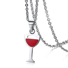 Pendant Necklaces Women's Red Wine Glass Titanium Steel Sexy Glamorous N00682Pendant