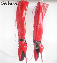 Sorbern Custom Colour SM Ballet High Heels 18cm/7" Over The Knee Boots Women Gothic Sexy Fetish High Heel Shoes New Plus Size