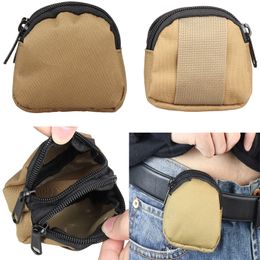 DHL300pcs Coin Purses Men Nylon Plain Field Double Zipper Sport Short Wallet