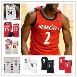 Chen37 Custom Cincinnati Bearcats Jersey Basketball David DeJulius Jeremiah Davenport Mika Adams-Woods Mike Saunders Jr. John Newman III Viktor