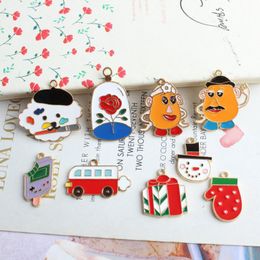 Charms 10pcs/lot Arrival Enamel Christmas For Jewelry Making And Crafting Earring Pendant Bracelet Necklace CharmCharms