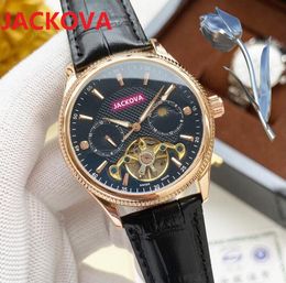 luxury Mens Watches 42mm mechanical automatic movement Men Designer moon phase Watch Genuine Leather date display waterproof wristwatch