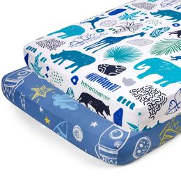Baby Fitted Crib Sheet 97*61*13cm Cartoon Print Bed Bedding Mattress Covers for Unisex Boys Girls 220514