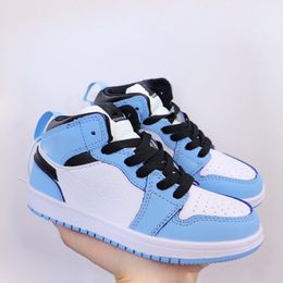 Athletic Outdoor Kids Shoes Toddler 1s Retros I Basketball Sneaker Dark Mocha Obsidian Bred Patent Candy Trainer baby boys girls shoes Designer shoes 016