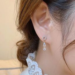 Dangle & Chandelier Delicate Oval Zircon Small Drop Earrings For Women Korean Simple Jewellery 2021 New Chic Earings