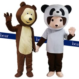 Mascot doll costume Bear Panda Mascot Costume Cute Bear Cartoon Appearance with Knight Uniform Adult Fancy Theme Mascotte Carnival Costume