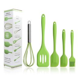 5 Pieces/set Silicone Kitchen Tools Set Baking Tool Set Pot Silicone Scraper Cooking Kichen Accessories Cook Eggbeater Shovel T200415