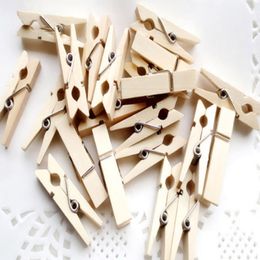 4.5cm Wooden Photo Clothes Socks Bag Clips Home Decor Hanging Pegs Hangers Clothespins Kitchen Storage Supplies