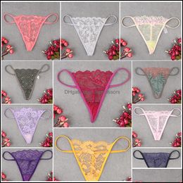 10Pcs/Pack Random Color New Wholesale Womens Mini Briefs Thong Sexy Transparent Underwear G-String T-Back Lot Bk S923 Drop Delivery 2021 Bri