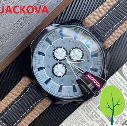TOP Fashion Luxury Man Big Dial Watch 48mm nice designer Fabric Leather Watch High Quality Quartz Day date Mens Antique Sports Wristwatch All the dials work