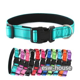 Dogs Collar S-XL Pets Collars with Nylon Reflective Silk Safe Walking Dog in Night