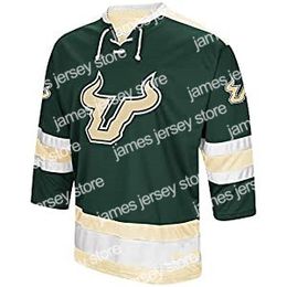 New College Hockey Wears Custom Colosseum Mens USF South Florida Bulls Sweater Jerse
