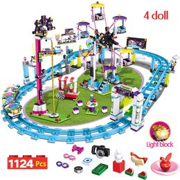 Bricks Compatible Friends Amusement Park Blocks Roller Coaster Figure Model Toys Hobbie Children Girls