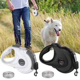 Dog Collars & Leashes Est Retractable Leash 13ft Replaceable Reflective Ribbon One-Handed Brake Pause/Release Lock Manual Retract Avail