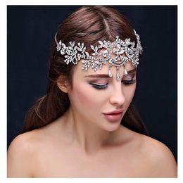-Bling Bling Bridal Hairsds Crystal Headsds Women Hair Jewelry свадебные аксессуары Crystal Tiaras Crowns Head Chain290r