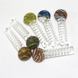 Freezable cooling oil glass hand pipes glycerin smoking pipes spoon tobacco pipe wholesale